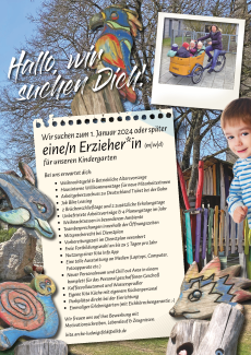 Flyer Stellenausschreibung ErzieherIn